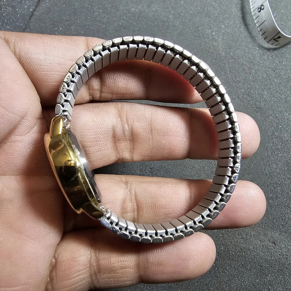 Timex Indiglo Ladies Quartz Watch Silver Gold Tone Date Just White Dial Working - Picture 7 of 9